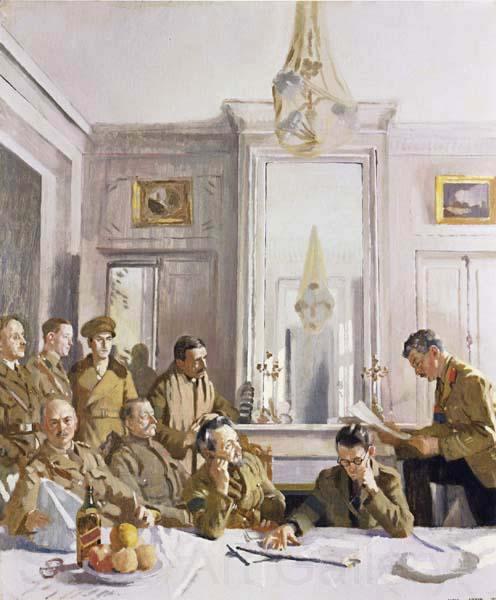 Sir William Orpen Some Members of the Allied Press Camp,with their Pres Officers